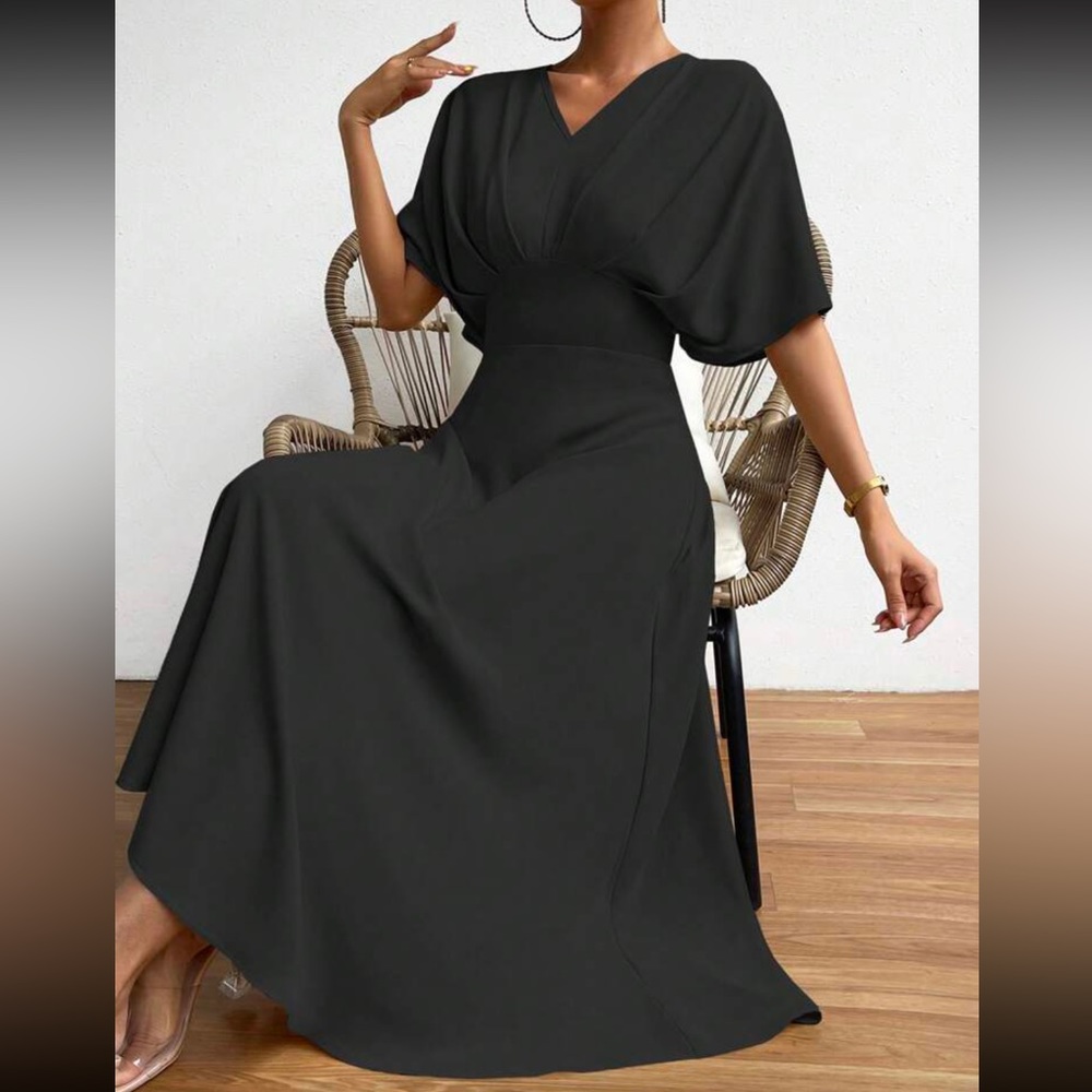 Boho batwing sleeve A line dress - Picture 1 of 5